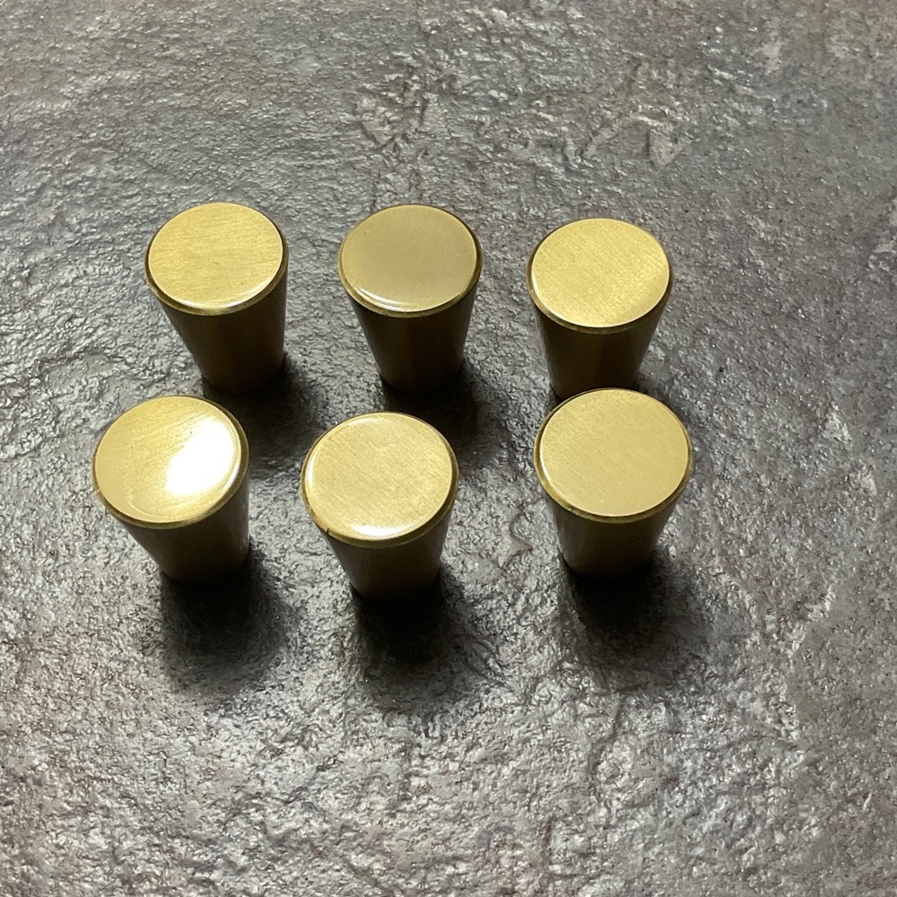 Set of Gold Cylinder Knobs brass